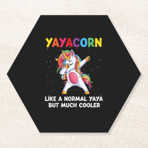 Posavasos De Papel YayaCorn Yaya Unicornio Familia de cumpleaños coin