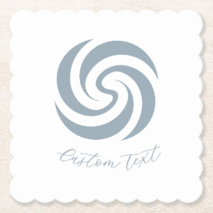 Posavasos De Papel Zen Espiral Vintage Mineral Azul con Texto Persona