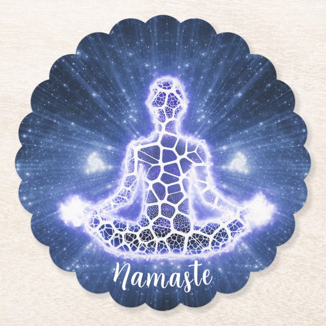 Posavasos De Papel Zen Yoga Meditación Chakra Energía Espiritual Lotu (Anverso)