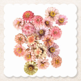 Posavasos De Papel Zinnia Collage Paper Coaster