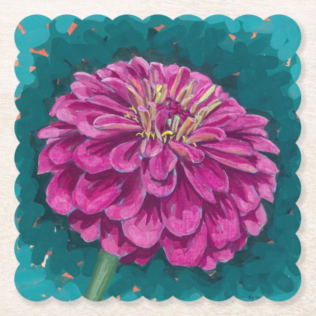 Posavasos De Papel Zinnia Paper Coaster (Anverso)
