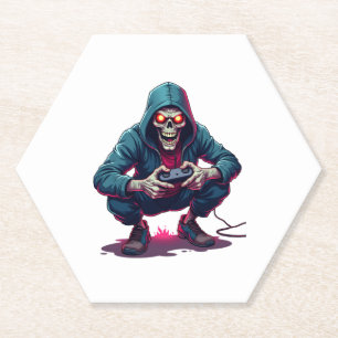 Posavasos De Papel Zombie Gamer � divertida camiseta de juego de Hall