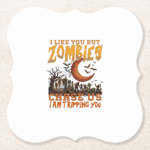 Posavasos De Papel Zombies nos persiguen Halloween Cementerio Luna Cr