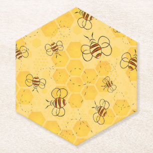 Posavasos De Papel Zumbido de abeja Abejas melíferas Lindas 