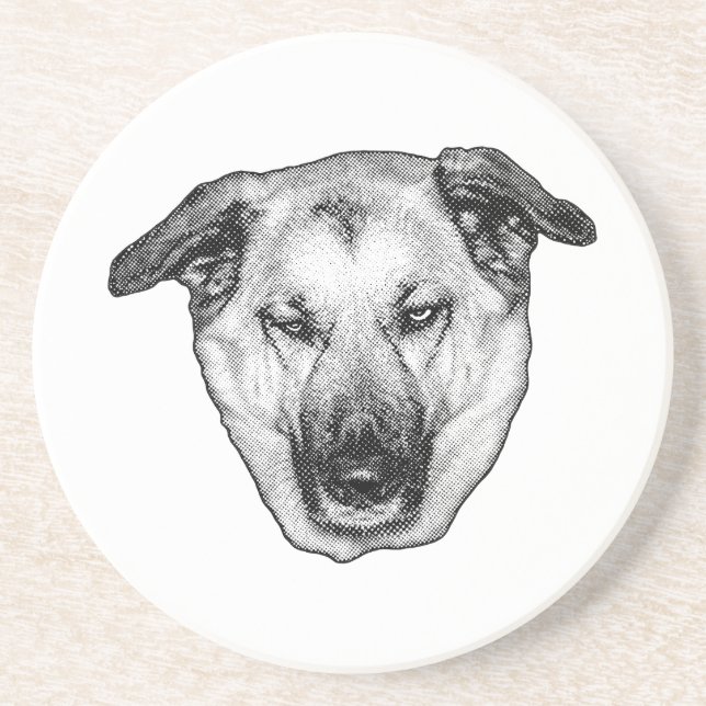 Posavasos de perro punteado festivo (Frente)