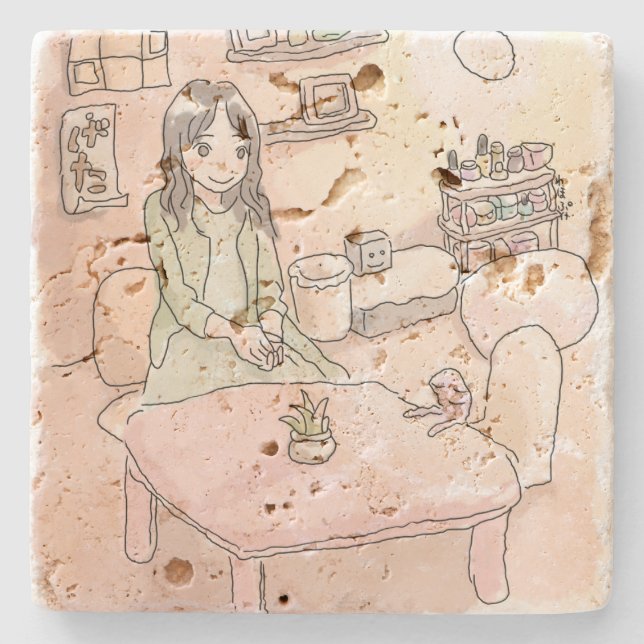 POSAVASOS DE PIEDRA さにれいじ　淡い部屋と足の裏 (Anverso)