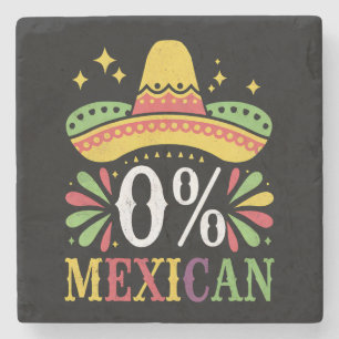 Posavasos De Piedra 0% mexicano Cero % Funny Cinco De Mayo