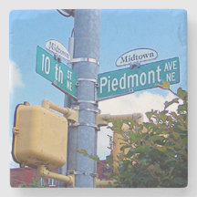10.º y Piedmont Midtown, Atlanta Marble Coasters