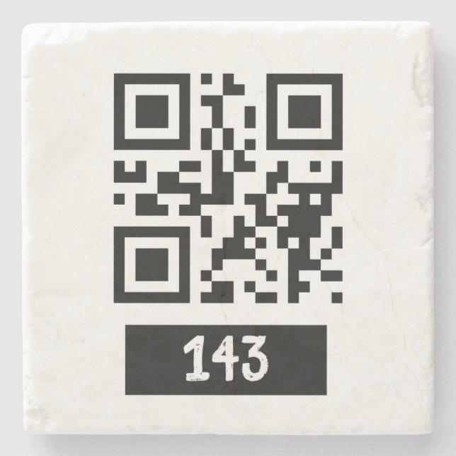 Posavasos De Piedra 143 mensaje secreto de código QR, descodificarlo y (Anverso)