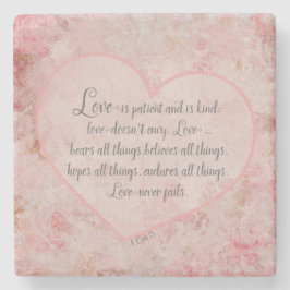 Posavasos De Piedra 1 Cor 13 - El amor es el amor del paciente es amab