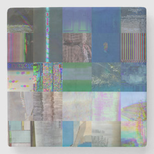 Posavasos De Piedra 1C9984DA Arte Glitch Distorsión Digital Vaporwave