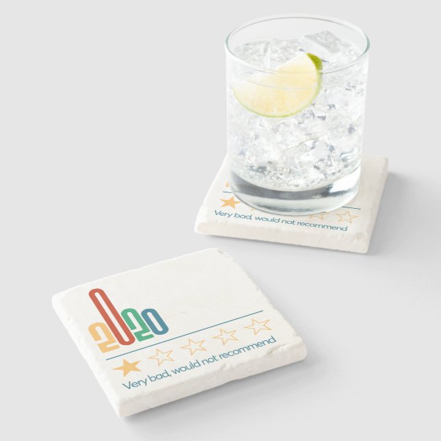Posavasos De Piedra 2020 1 Star No Recomendaría Año Nuevo (Lateral)