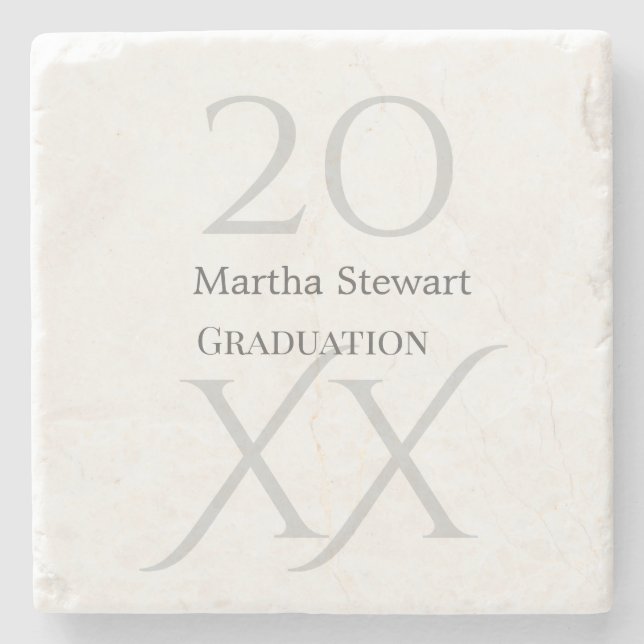 Posavasos De Piedra 20XX bold le graduation name congrats school year  (Anverso)