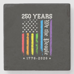 Posavasos De Piedra 250 años de la Bandera LGBT de EE. UU. del 250 ani