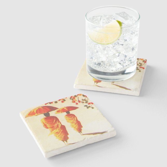 Posavasos De Piedra 2 Monjes budistas laosianos (Lateral)