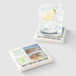 Posavasos De Piedra 2 Pet Photo Tribute with Awareness Ribbon