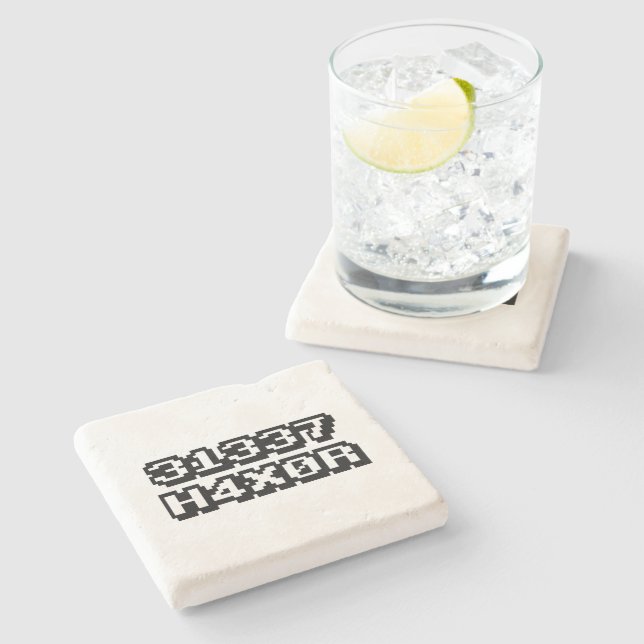 POSAVASOS DE PIEDRA 31337 H4X0R (Lateral)