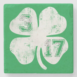 Posavasos De Piedra 3/17 trébol del día del St Patricks