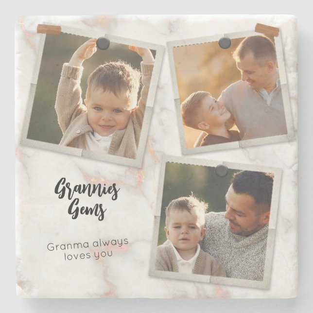 Posavasos De Piedra 3 Fotografía Moderna Elegante Amor De Familia Coll (Anverso)