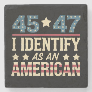 Posavasos De Piedra 45 47 Me Identifico Como Una Bandera Estadounidens