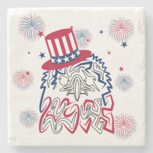 Posavasos De Piedra 4 de julio Día de la Independencia Águila American