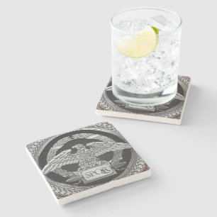 Posavasos De Piedra [500] Águila imperial romana plateada sobre Medall