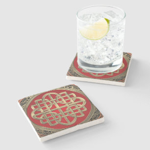 Posavasos De Piedra [500] Cruz Sacra del Knot de oro celta
