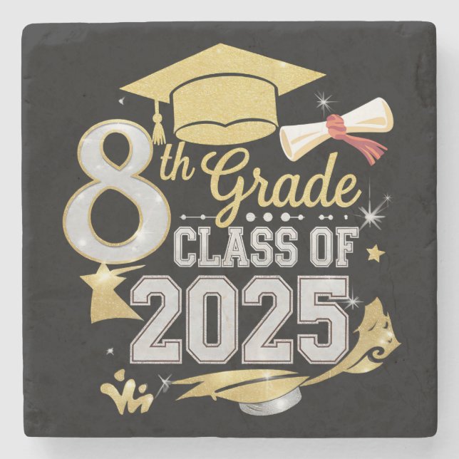 Posavasos De Piedra 8.º Grado De Graduación De 2025 (Anverso)