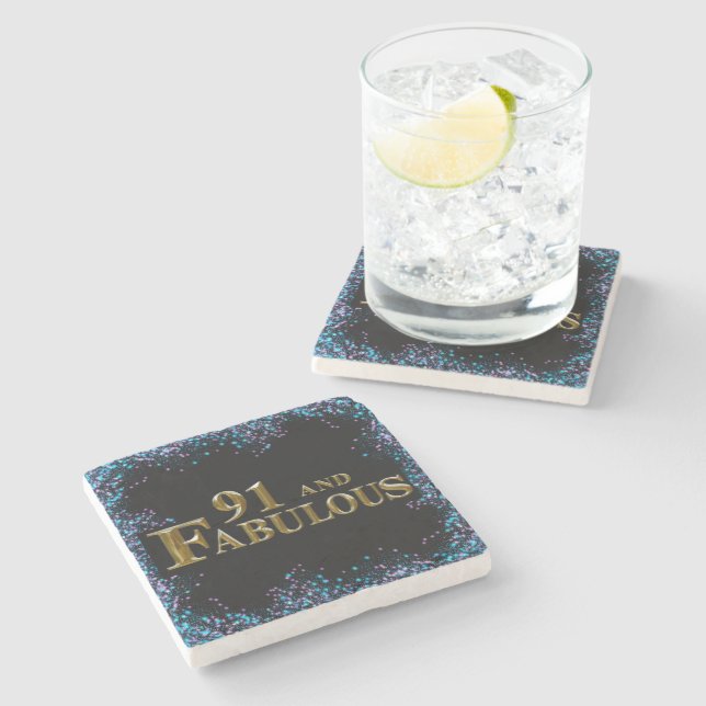 Posavasos De Piedra 91 cumpleaños  (Lateral)