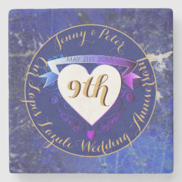 Posavasos De Piedra 9.º aniversario Boda Lapis Lazuli Color