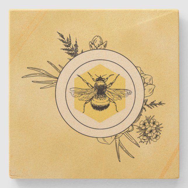 Posavasos De Piedra Abeja (Anverso)