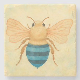 Posavasos de piedra abeja de banda azul