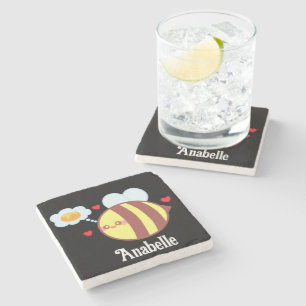 Posavasos De Piedra Abeja de la miel amarilla