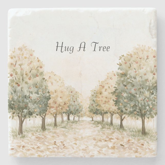 Posavasos De Piedra Abraza Un Árbol (Anverso)