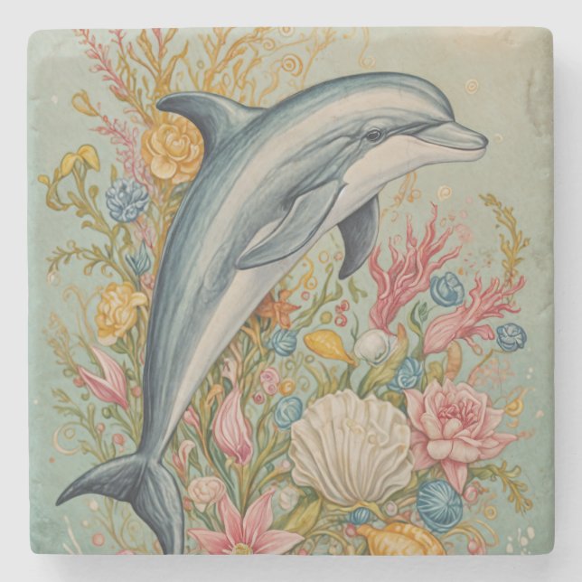 Posavasos De Piedra Abrazo oceánico (Anverso)