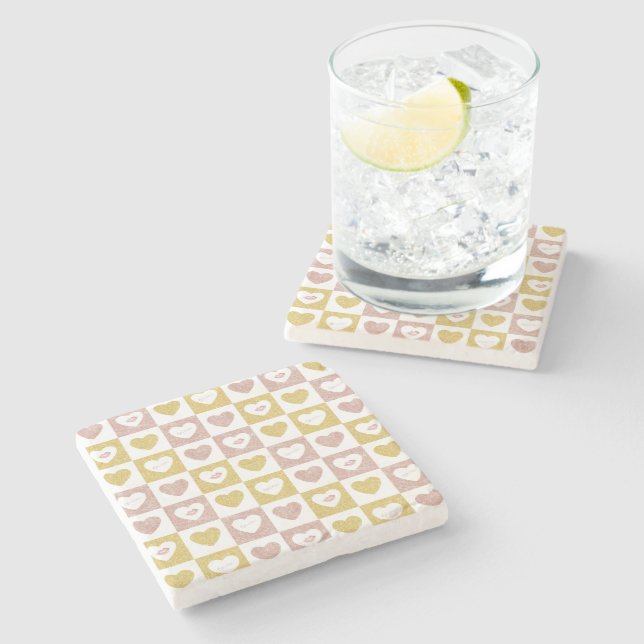 Posavasos De Piedra abrazo y besos (Lateral)