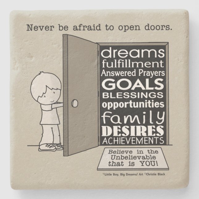 Posavasos De Piedra Abrir puertas (Anverso)