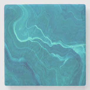 Posavasos De Piedra Abstración de mármol del árido verde marino