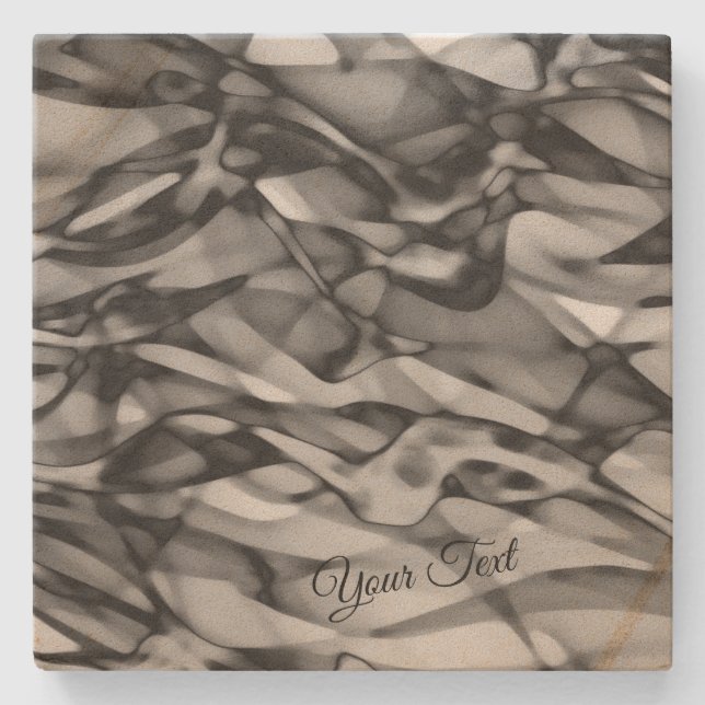 Posavasos De Piedra Abstract Art w Optional Personalized Text (Anverso)