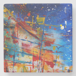 Posavasos De Piedra Abstract Paint Splatt