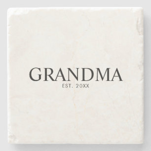 Posavasos De Piedra Abuela moderna elegante negra