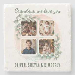 Posavasos De Piedra Abuela te amamos 6 Collage de Fotos Eucalipto