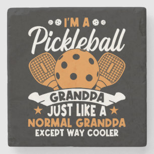 Posavasos De Piedra Abuelo Jugador Genial de Pickleball