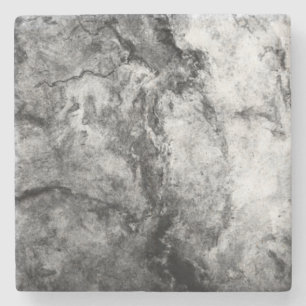 Posavasos De Piedra Acabado de mármol blanco negro ahumado con vetas