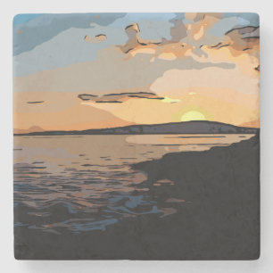 POSAVASOS DE PIEDRA ACADIA SUNSET