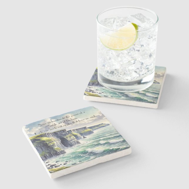 Posavasos De Piedra Acantilados de Moher, Irlanda y cotización (Lateral)