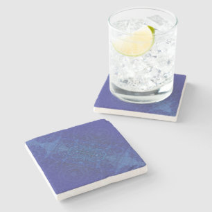 Posavasos De Piedra Aceptación   Medallones Blue Indigo Violet Boho