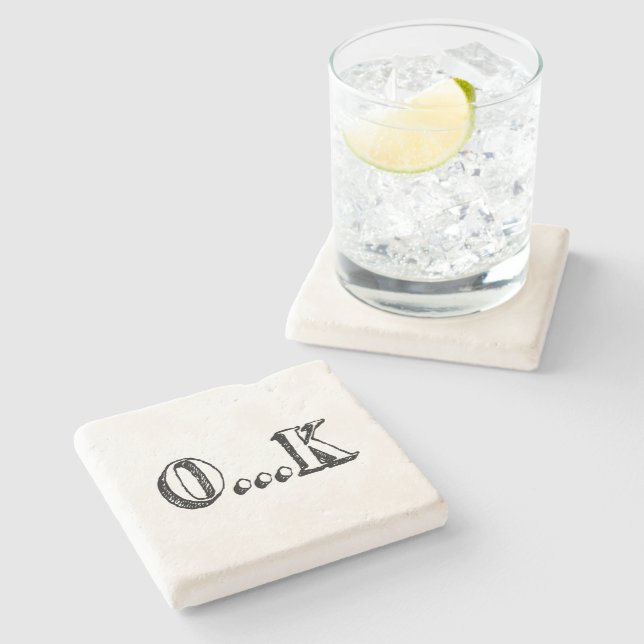 Posavasos De Piedra Aceptar sarcástico (Lateral)