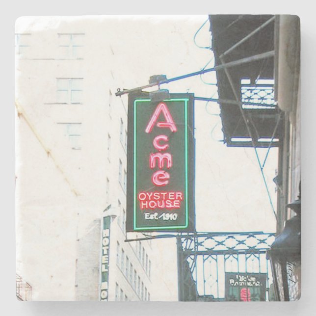 Posavasos De Piedra Acme Oyster House Coaster, Nueva Orleans (Anverso)