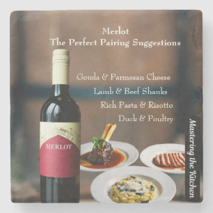 Posavasos De Piedra Acompañamiento de Vino Merlot/Dominando la Cocina